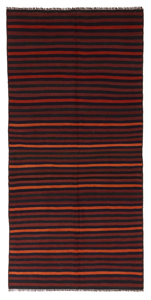 Vintage Hand Woven Area Rug 5'7" x 12'0" Traditional Wool Oriental Carpet