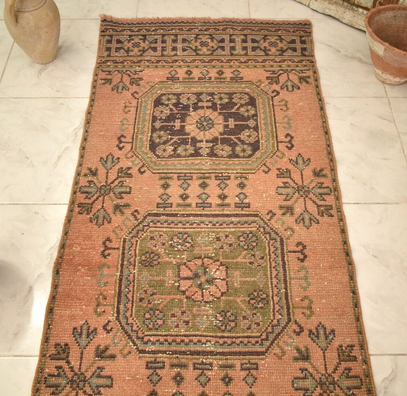 Turkish Rug 31'' x 135'' Vintage Anatolian Runner Rug Hallway Corridor Area Rug gallery