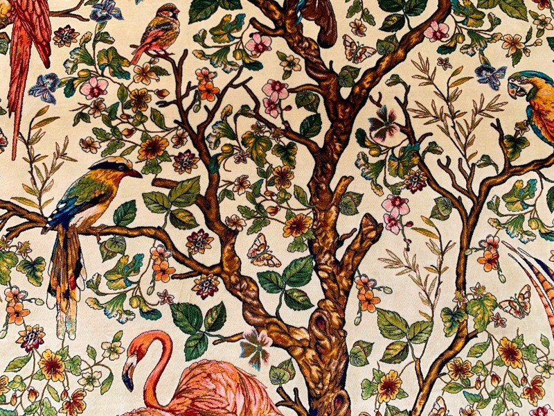 New Pictorial Rug Hi Qaulity Power Loomed Tree of Life Silk Carpet 3x5 ft gallery
