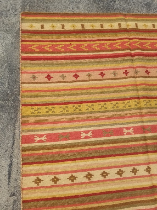 Vintage Traditional Handmade Beautiful Turkish Kilim Floor Rug Carpet 243x151 cm gallery