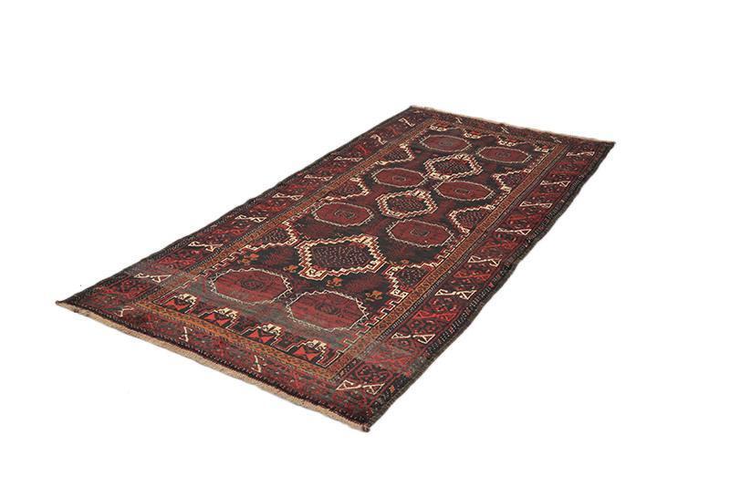 Vintage Geometric Tribal Southwestern Afghan 4' 11" x 8' 6" Red Hand Knotted Rug gallery