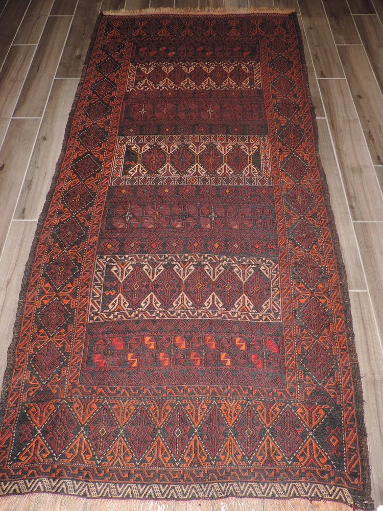 4x8ft. Handmade Sumak Kilim Wool Runner