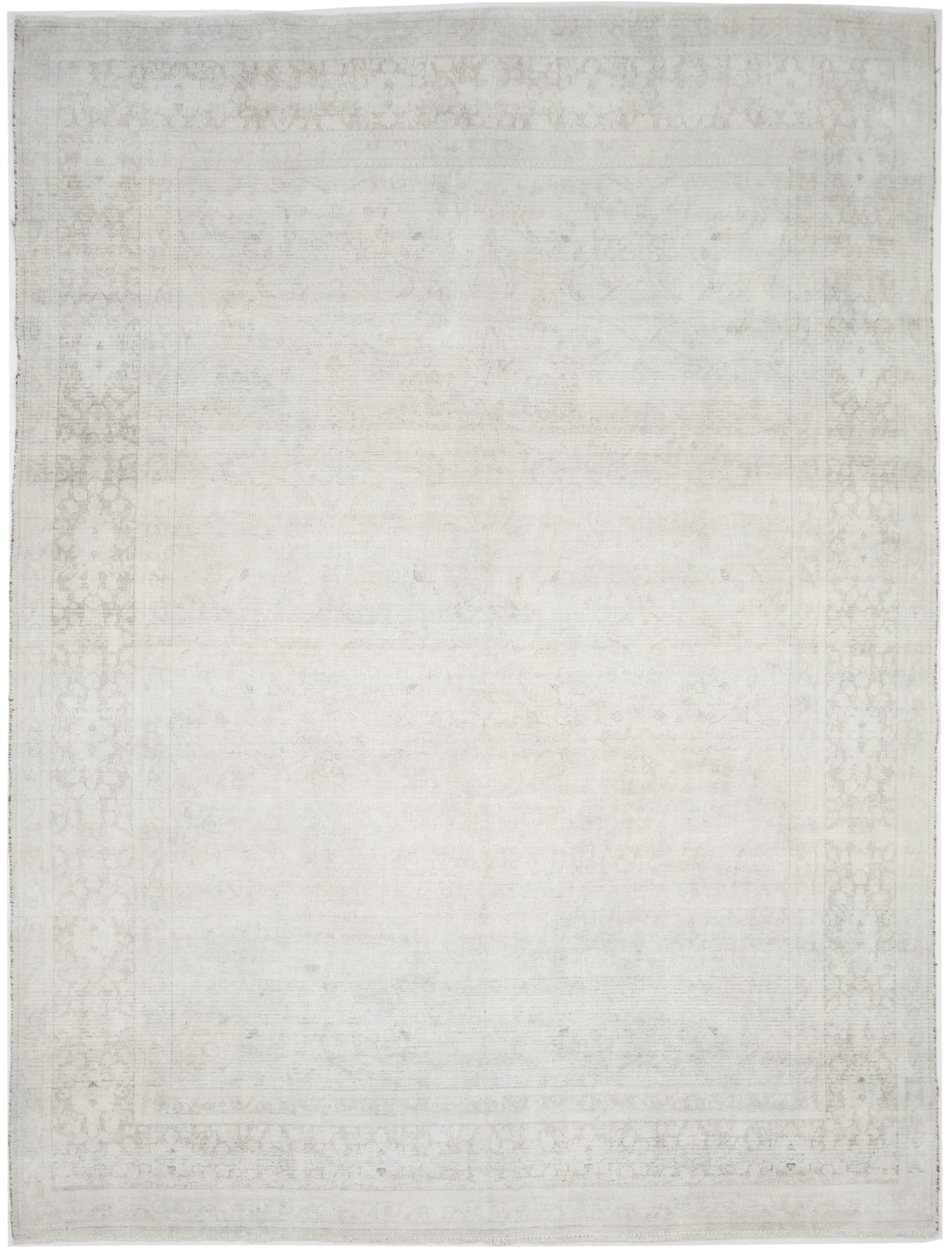 Handmade Antique Large Oriental Rug Muted Floral Distressed Carpet 9'8X12'4 ft gallery