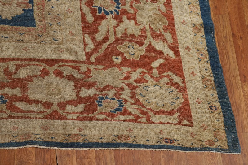Pre-1900 Blue Vegetable Dye Sultanabad Antique Rug 11x19 Oversize Handmade Rug gallery