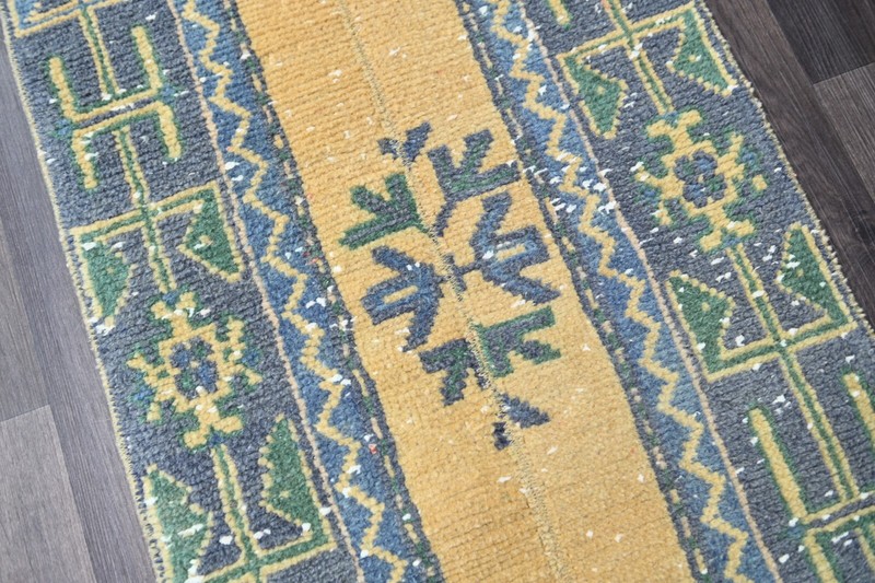 Vintage Turkish Runner Rug 2x8ft ORANGE Handmade Anatolian Oushak Hallway Wool gallery