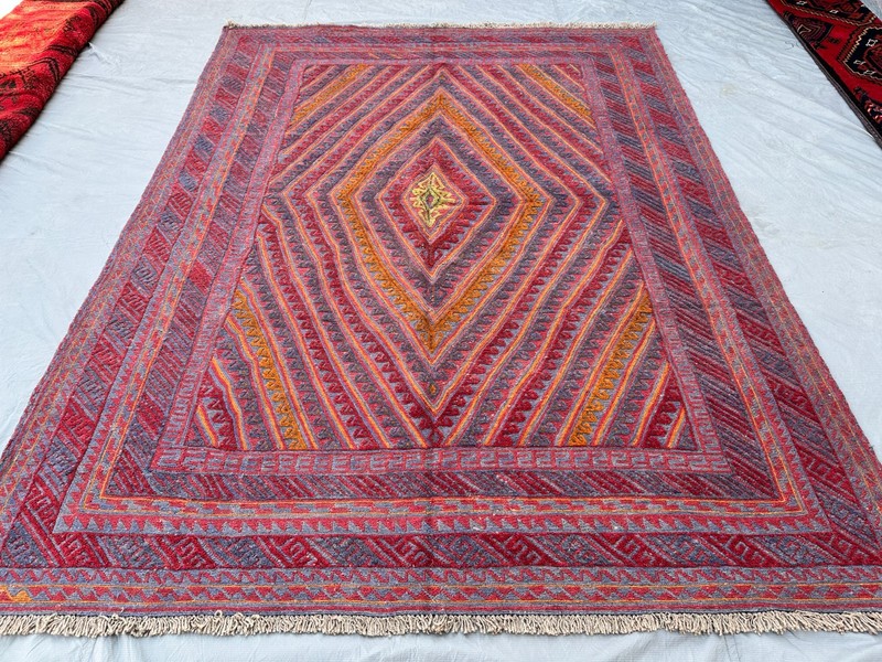 7 x 9 ft Stunning Vintage Afghan Herati Mishwani Barjasta Natural Vegetable Dye gallery