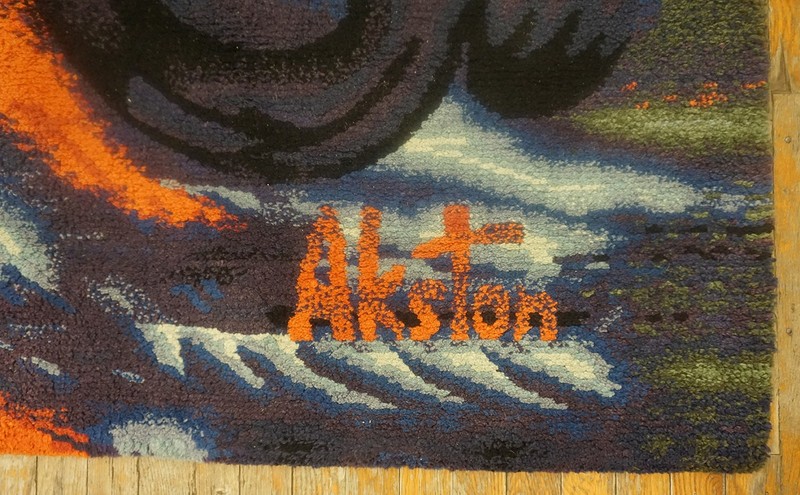 7'x9' Vintage Mid Century Modern Allover Hand Knotted Pile Art Rug gallery