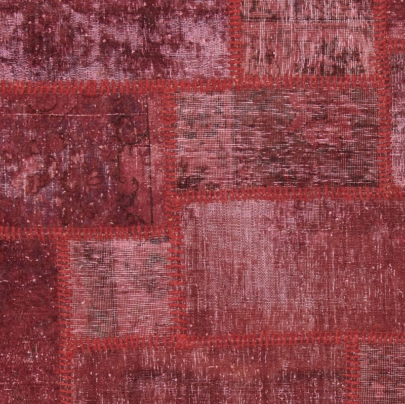 Patchwork 151x100 cm Hand Knotted Vintage Rug Carpet Red gallery