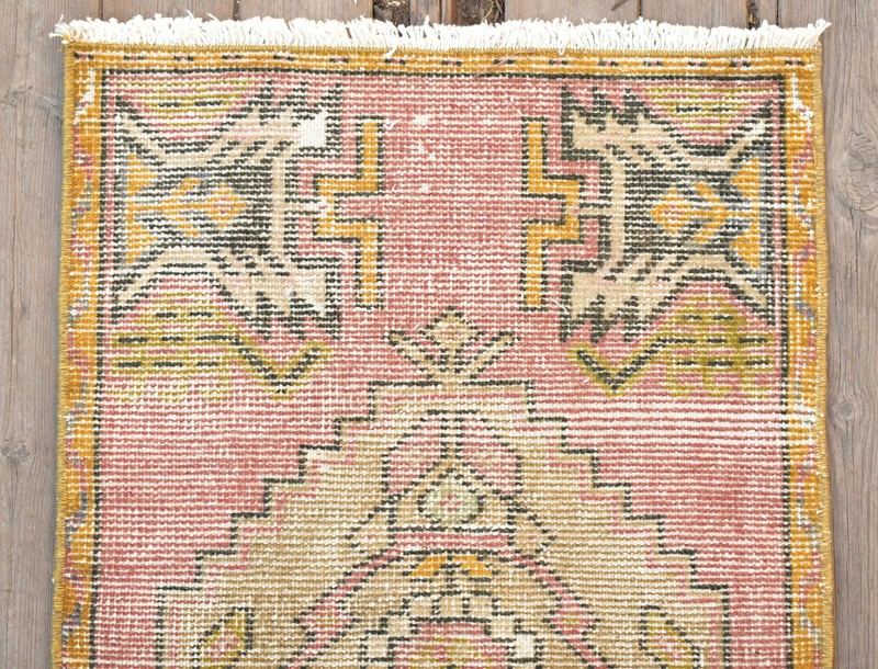 Turkish Carpet Hand Knotted 1x3 Size Doormat Chair Multi Color Rug 52x93cm gallery