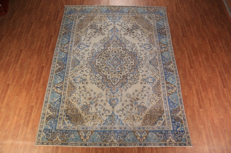 Geometric Distressed Area Rug 10x13 Handmade Wool Traditional for Living Room gallery