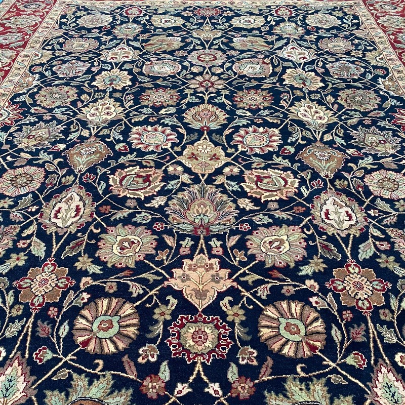 New Fine Quality Floral Oriental Rug Handmade in India, Thick Soft Pile, 9x12 gallery