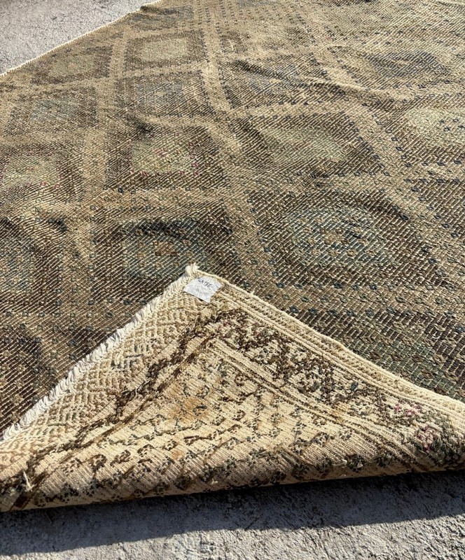 Vintage Beige Cicim Kilim Rug from Afyon, Turkey (268 cm x 186 cm) gallery