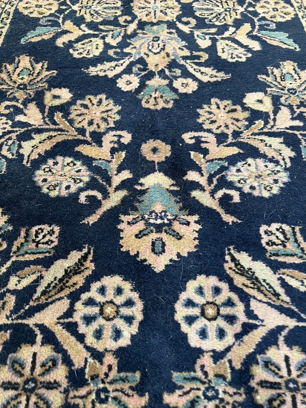 Vintage Hand Knotted Oriental Blue Pink Beige Runner Thick Rug 2.75 X 10 Ft gallery
