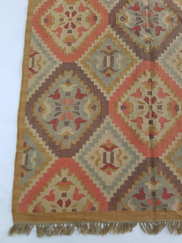 Vintage Handmade Traditional Floral Multicolor Kilim Floor Rug Carpet 246x156cm gallery