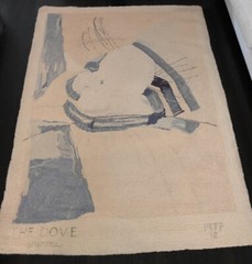 The Dove Signed 1977 Wool Hand Made Rug Picasso Style Mid Century Mod Floor Art