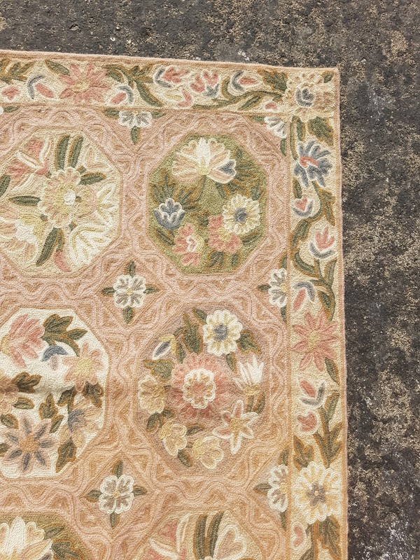 Vintage Hand Woven Traditional Kashmiri Floral Multicolor Kilim Rug 90x58 cm gallery