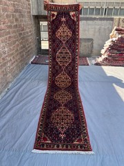1’9″ x 8’1 Antique Turkish Hand Knotted Tribal Medallion Hallway Runner Wool Rug