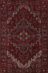 Vintage Red/ Dark Brown Heriiz Hand-knotted Traditional Room Size Area Rug 8×11