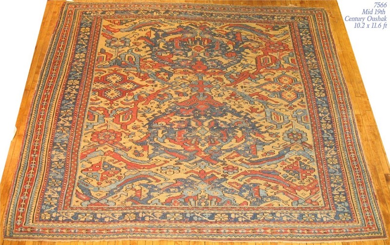 Antique Gorgeous Turkish Oushak Ushak Rug 10'2''x11'6'' gallery