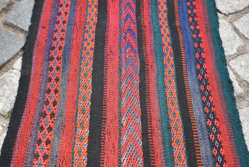 Vintage Caucasian Cicim Kilim 16'' x 33'' Embroidered Woven Small Cicim Kilim gallery