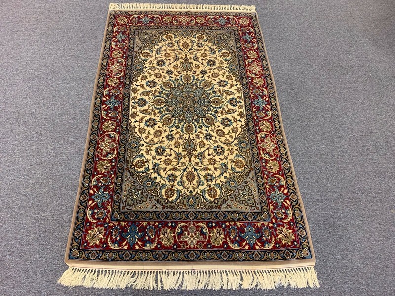 ISFEHAN EXTRA FINE KORK ( FINE WOOL ) AND SILK 729 KPSI ORIENTAL RUG 3.5 X 5.10 gallery