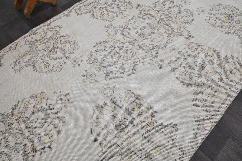 Oushak Turkish Vintage Rug 5x8 Kilim Rug Anatolian Handmade Boho Decor BEIGE gallery