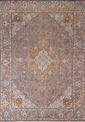 Living Room Brown Area Rug 9×11 Wool Hand-knotted Traditional Vintage Carpet