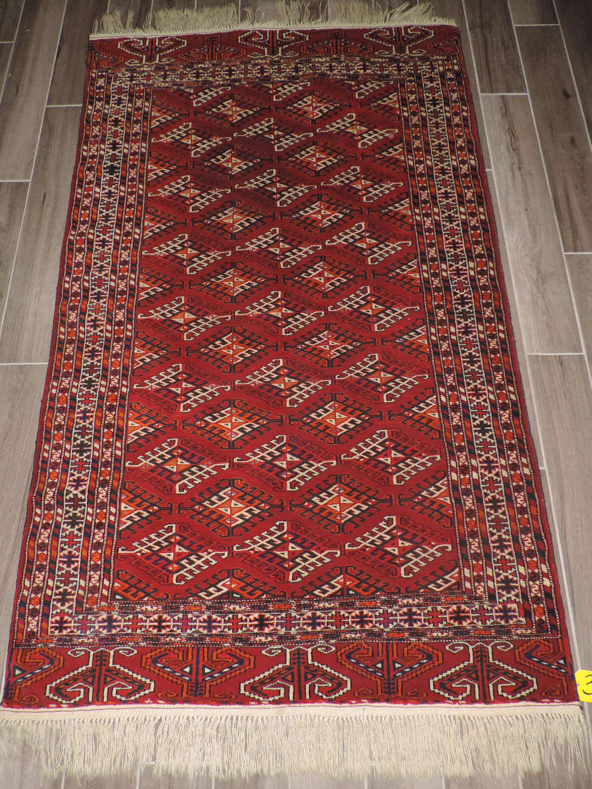 4x7ft. Handmade Turkoman Bokharra Wool Rug gallery