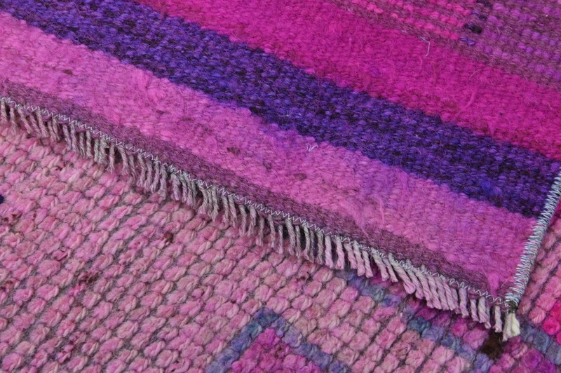Vintage Turkish Runner Rug 3x10ft Wool Anatolian Handmade Hallway Oushak PINK gallery