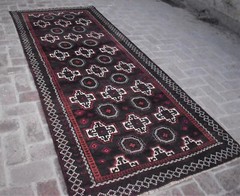 4’2 x 9’8 Hand Knotted Vintage Afghan Tribal 1970s Baluchi Persian Wool Area Rug