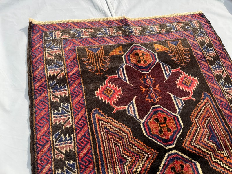 3x4 Ft Antique Afghan Handmade Baluchi Area Rug Tribal Geometric Oriental Carpet gallery