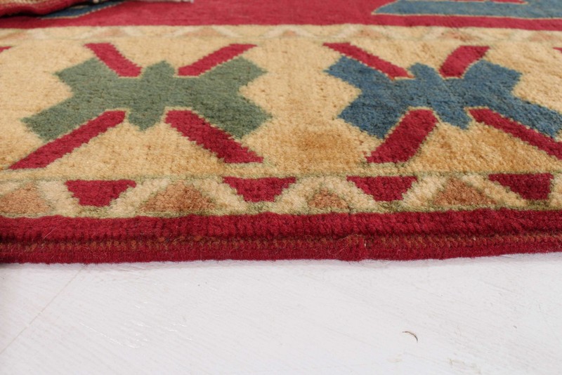 Vintage Geometric Area Rug 5'0" x 6'9" Traditional Hand-Knotted Wool Carpet gallery