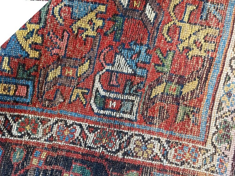 An Antique Decorative Worn Out Genuine Kurd Bidjar Rug gallery