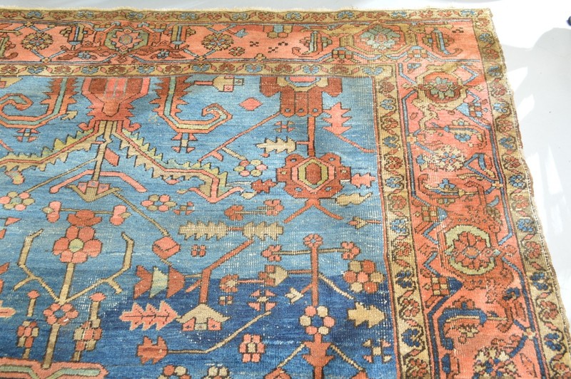 FABULOUS ANTIQUE SERAPI UNIQUE SKYBLUE RUG 1880’S NATURAL COLOURS gallery
