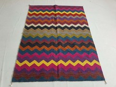 Vintage Handmade Traditional Geometric Multicolor Kilim Rug Carpet 186x135cm