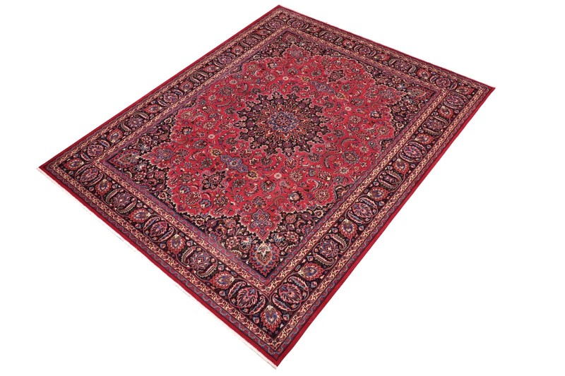 Striking 9'7" x 12'9" Hand-Knotted Wool Area Rug - Traditional Medallion gallery
