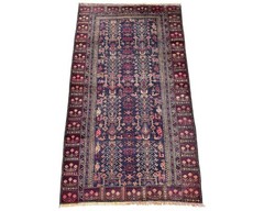 Hand Knotted Afghan Baluchi Area Rug 4×6 ft Traditional Geometric Vintage Carpet