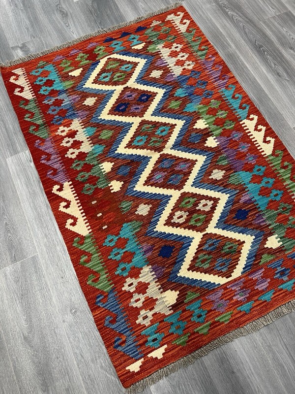 Vintage Kilim Traditional Hand Made Oriental Wool Kilim 5ftx3.2ft 148cmx101cm gallery