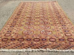 Vintage Distressed Hand Made Traditional Oriental Wool Multicolor Rug 135x96cm