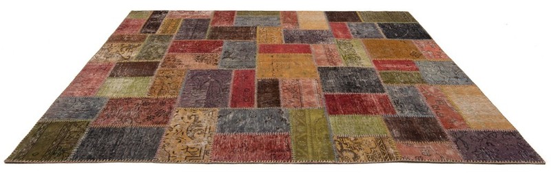 Patchwork 254x176 cm Hand Knotted Oriental Vintage Carpet Rug gallery