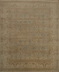 Ziegler Oriental Palace Size Rug 12×15 Vegetable Dye Ivory Wool Handmade Carpet