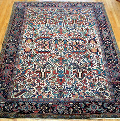Antique Herizz Serapii Hand Knotted Wool Oriental Rug 7’5″ x 9’8″ Excellent