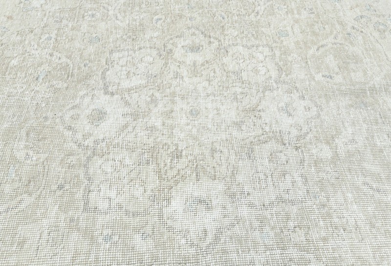 Vintage Oriental Rug Muted Distressed Floral Design Wool Carpet 8'3X10'9 ft gallery