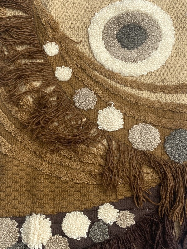Vintage Scandinavian Swedish Wool Rya Weaving Rug Wall decor 78x48cm gallery