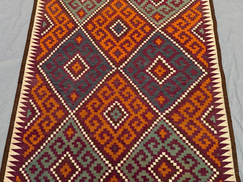 5'3x12'8 Ft Vintage Afghan Baluchi Geometric Kilim Triba Wool Runner Rug gallery