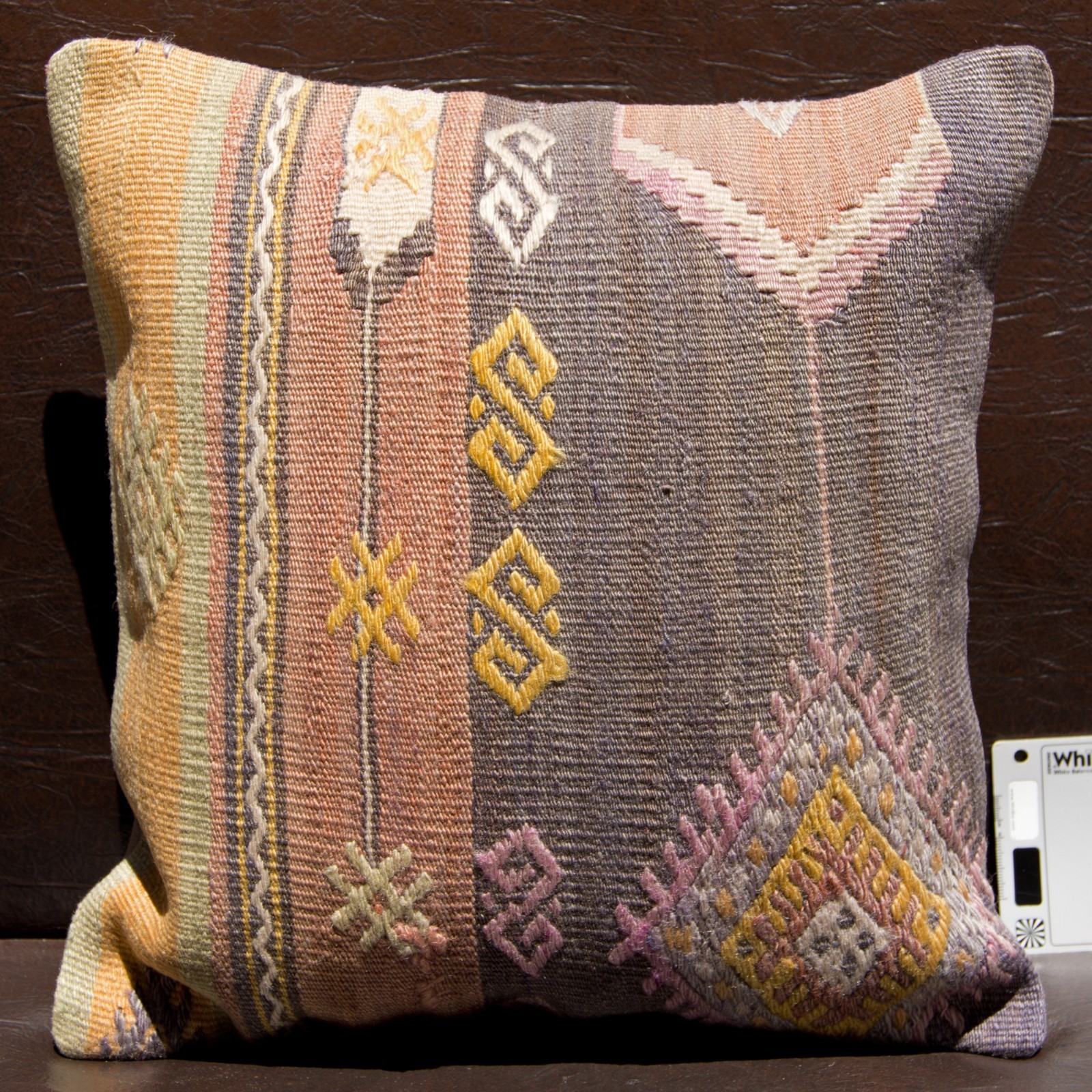 16"x16" 40x40 Hand Woven Turkish Wool Kilim Rug Vintage Pillow Cover Cushion gallery