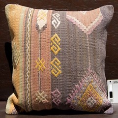 16″x16″ 40×40 Hand Woven Turkish Wool Kilim Rug Vintage Pillow Cover Cushion