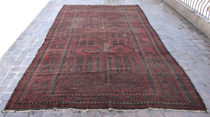1900s Antique Hand Knotted Rug 7x12 ft Large Vintage Oriental Afghan Area Carpet gallery