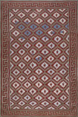 5X8 Vintage Indian Dhurries Gray Cotton Area Rug 1935