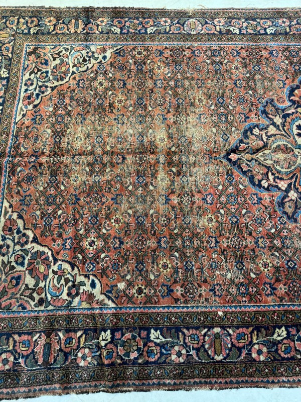 Antique Oriental Hand-Knotted Wool Area Rug Hamedan Borchaloo Red 5'7" x 10'7" gallery